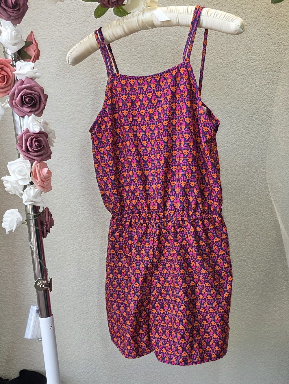 Bright Purple & Pink Patterned Romper